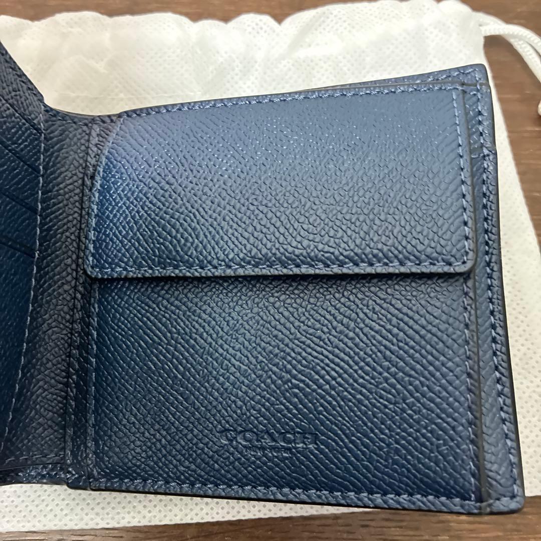 COACH コーチ　CU371　クロスグレインレザー　二つ折り財布　未使用品