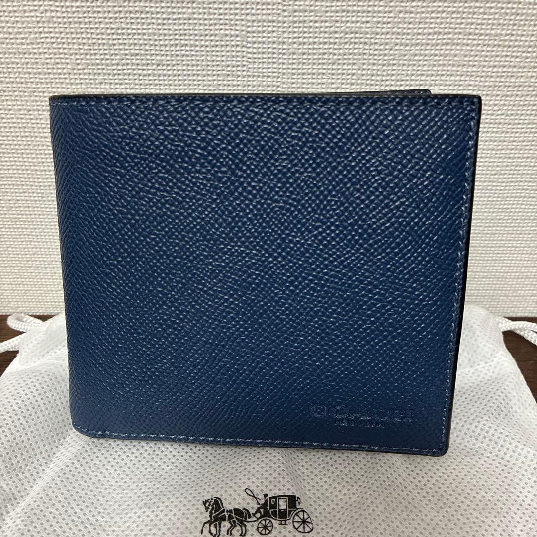 COACH コーチ　CU371　クロスグレインレザー　二つ折り財布　未使用品