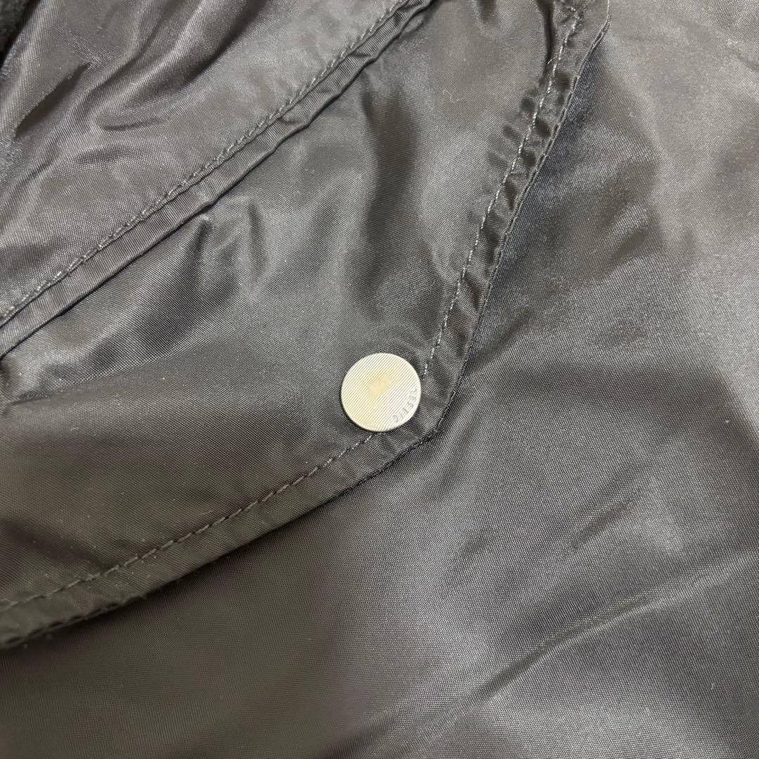 ディーゼル　DIESEL MA-1 切替ボンバージャケット 革　ブラック　S