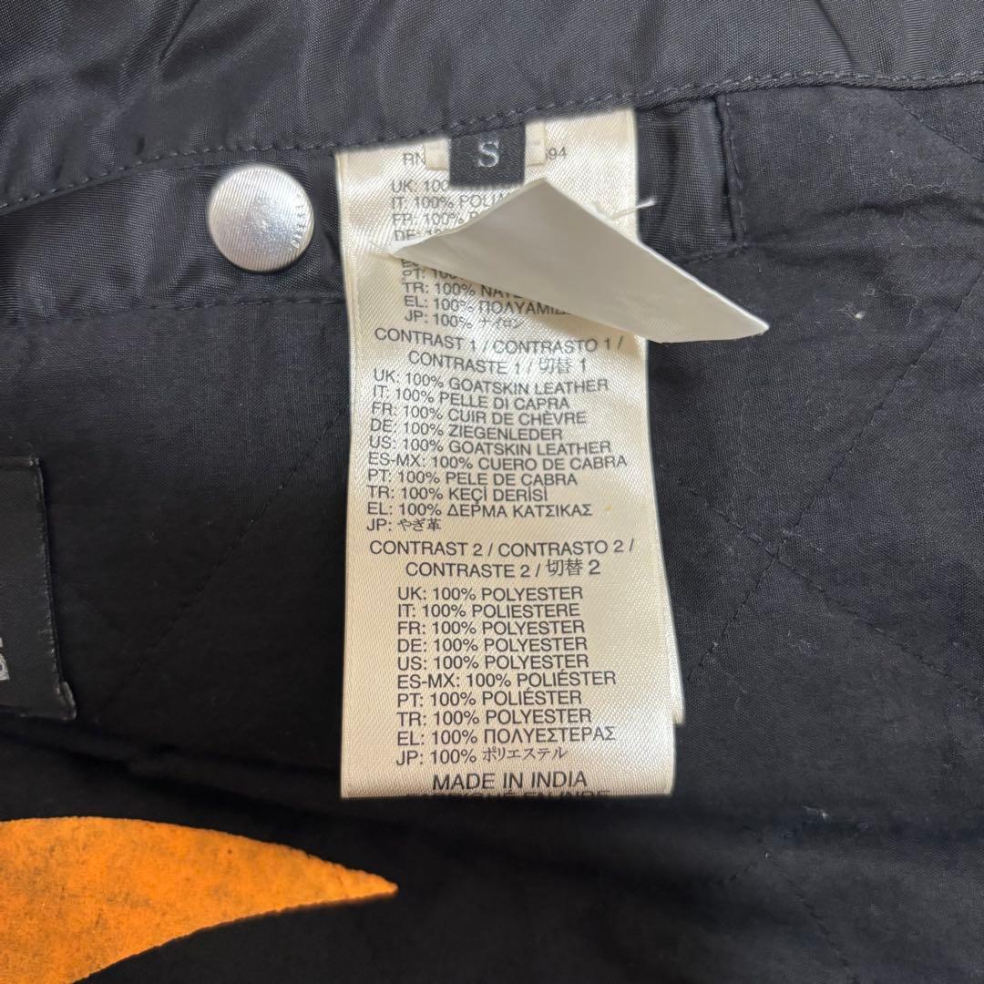 ディーゼル　DIESEL MA-1 切替ボンバージャケット 革　ブラック　S