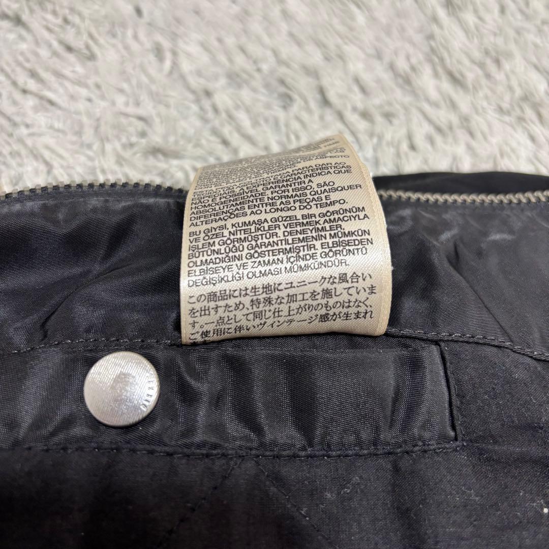 ディーゼル　DIESEL MA-1 切替ボンバージャケット 革　ブラック　S