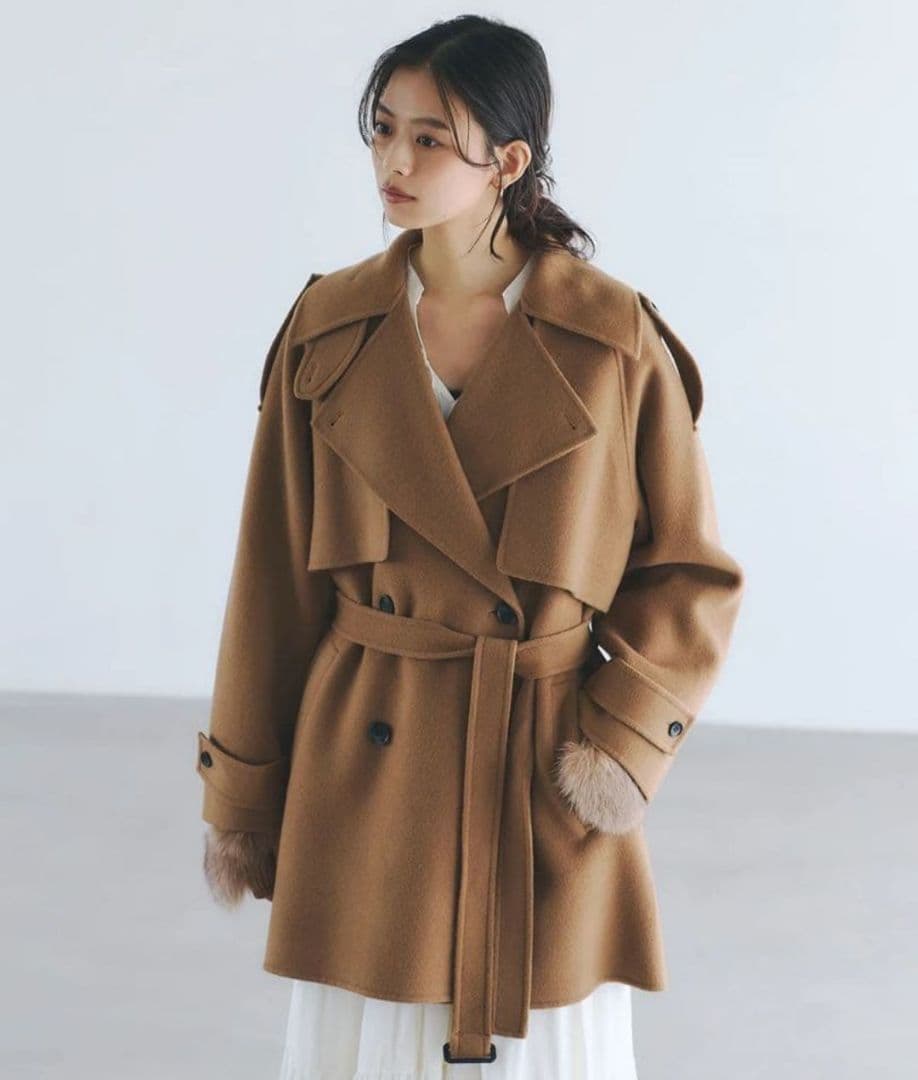 anuans アニュアンス リバーウールミドルトレンチコート