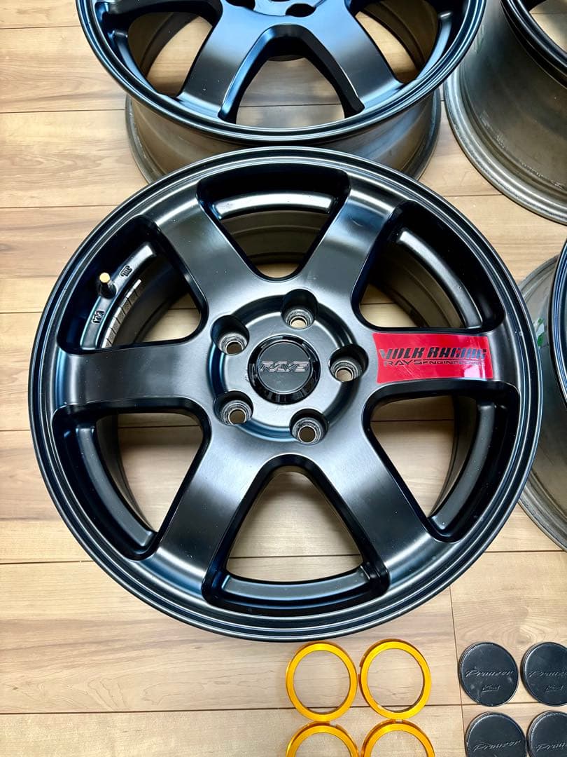 16インチ7J+47 114.3 5穴 Rays仕様Raysナット ハブリング付