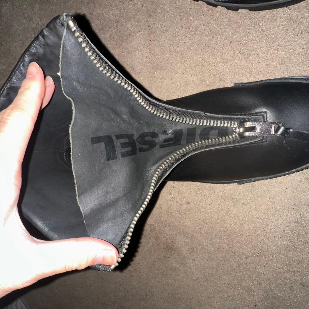 DIESEL 厚底　フロントジップブーツ