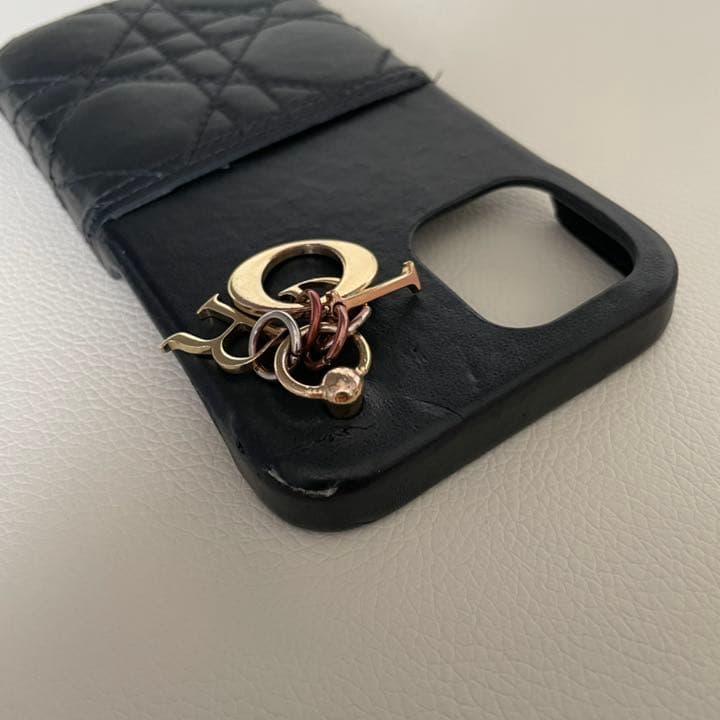 Dior iPhoneケース 12/12pro ラムスキン ブラック