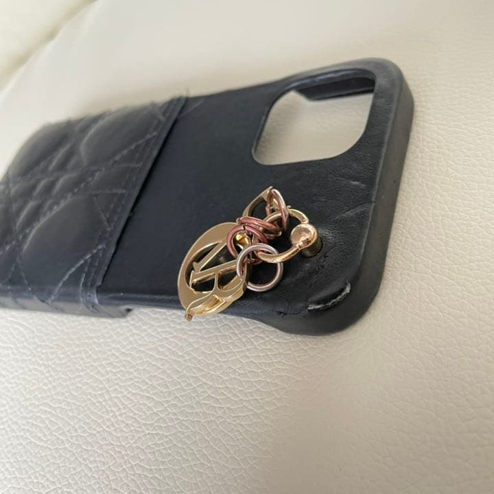 Dior iPhoneケース 12/12pro ラムスキン ブラック