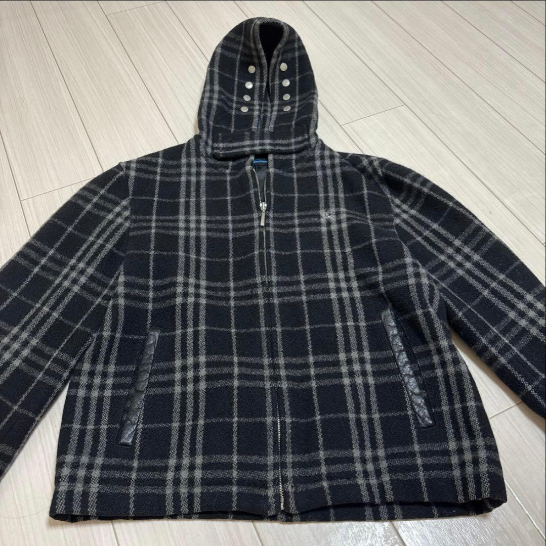 [Burberry]フード付きチェック柄ダッフルコート