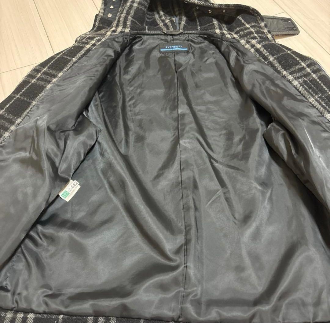 [Burberry]フード付きチェック柄ダッフルコート