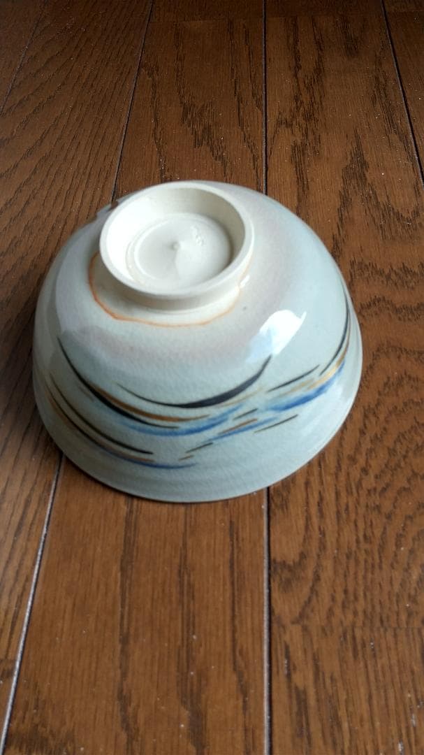 真葛焼　抹茶椀　新緑文様