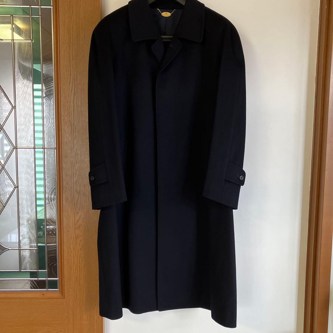 セリーヌ　ウール ネイビーコート サイドポケット