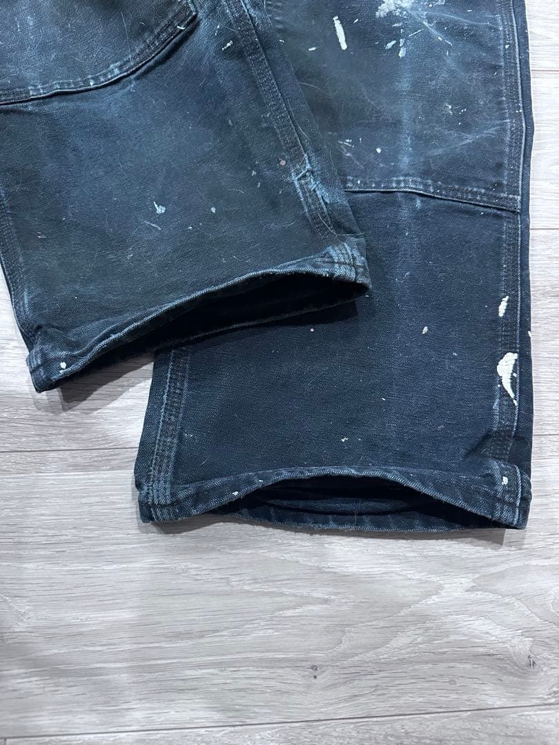 Carhartt ダブルニー ペンキ W36×30 USA製 ブラック