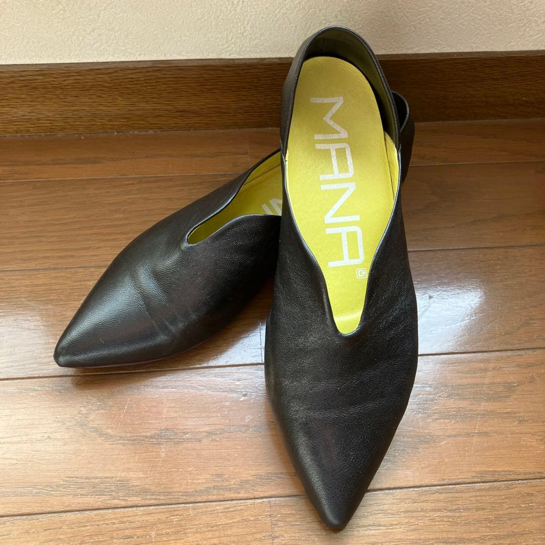 【美品】MANAふかふかバブーシュ BL 37size 23.5㌢