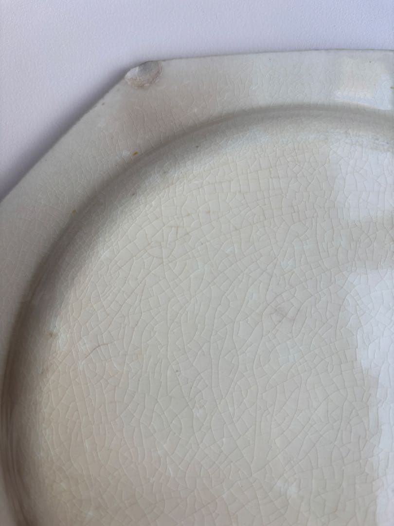 クレイユモントロー 20cm オクトゴナル プレート フランスアンティーク