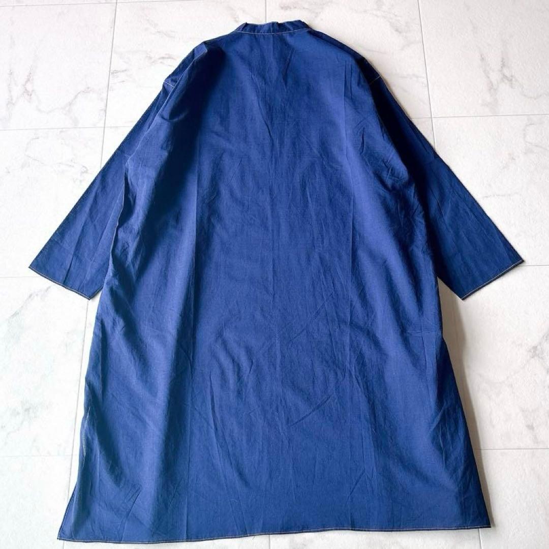 美品*ババグーリ ヨーガンレール コットン 長袖チュニックシャツ ネイビーM