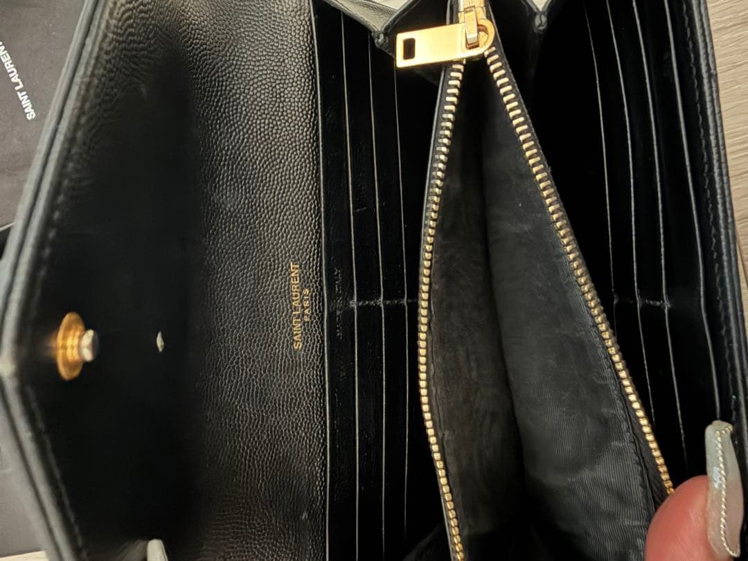 AINT LAURENT ブラックレザー 長財布