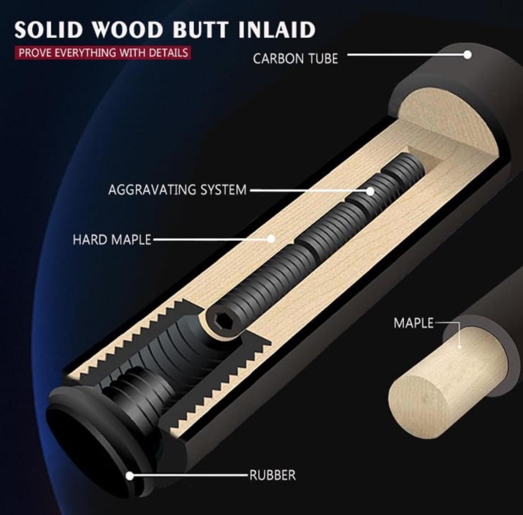 新品未使用 KHEALING ビリヤード キュー カーボン ブルー/ブラック