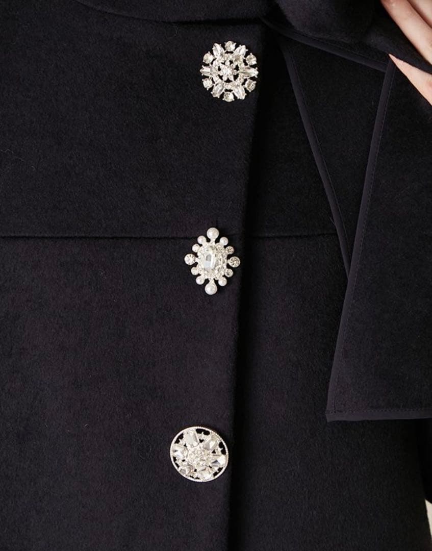 Aラインビジューリボンコート