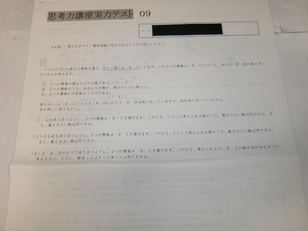 サピックス＊SS特訓＊６年 算数＊思考力講座 １４回完全版／テキスト＋実力テスト
