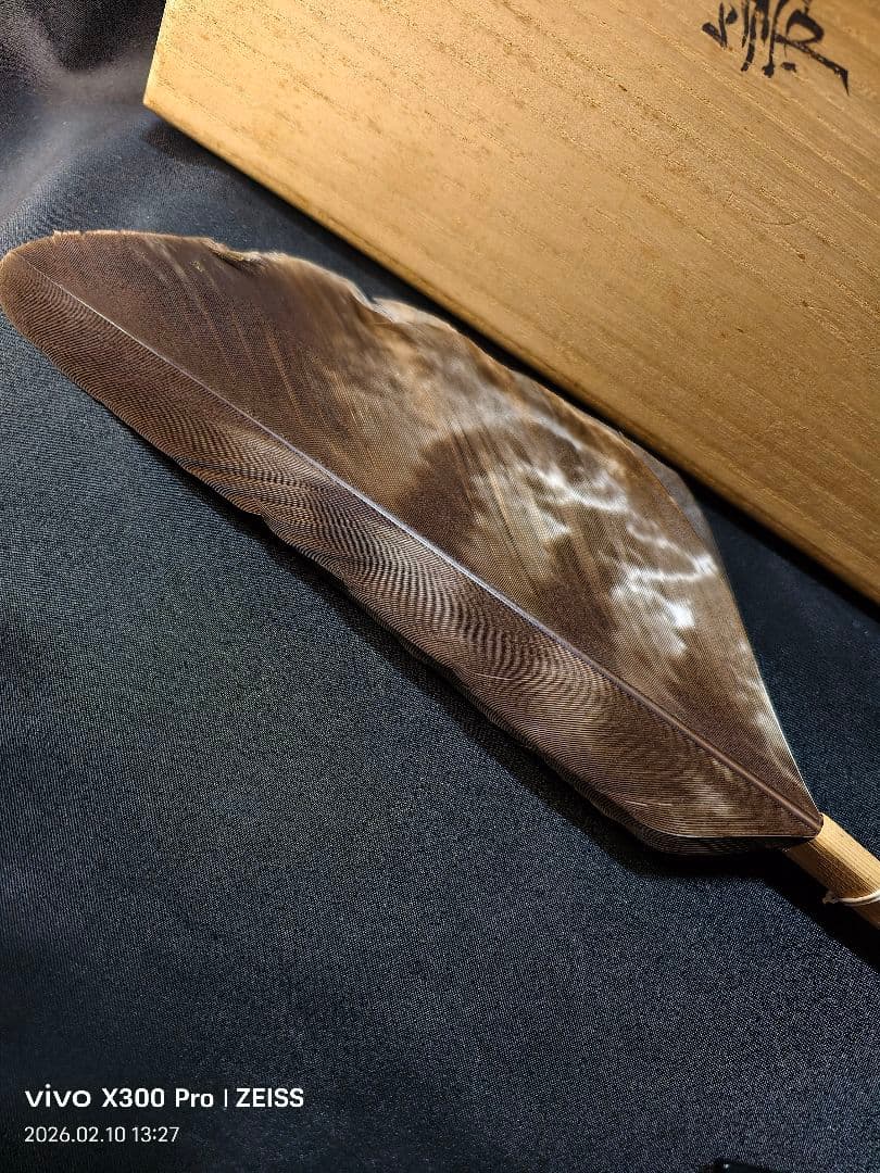 茶道具 鴻鶴 羽箒 炉用 共箱 未使用美品 旧家蔵出し 茶会用 茶釜