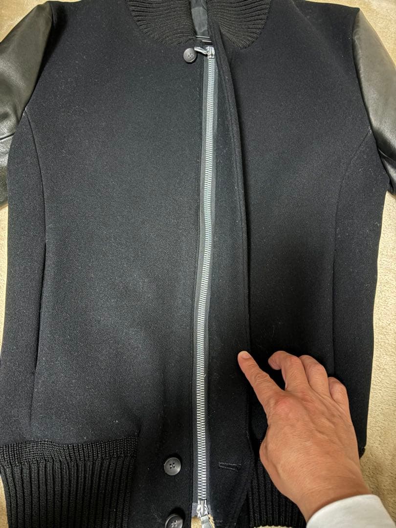 【牛革、ウール】kuro Award Jacket スタジャン graphite