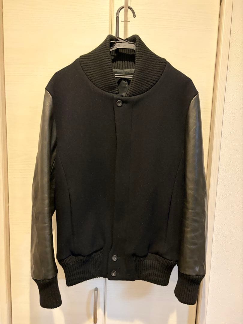 【牛革、ウール】kuro Award Jacket スタジャン graphite