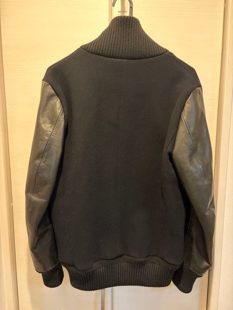 【牛革、ウール】kuro Award Jacket スタジャン graphite