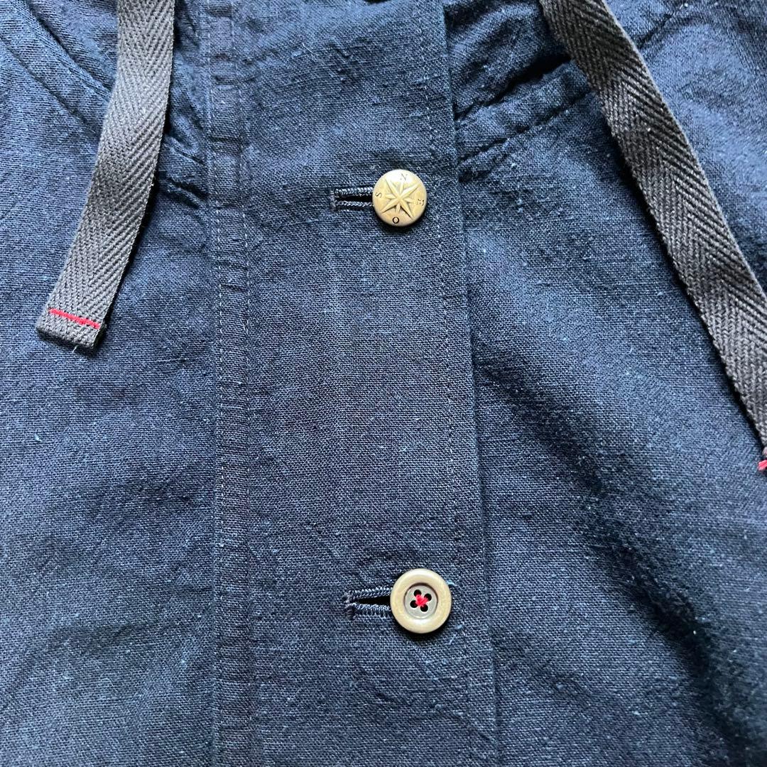 kasurira カスリラ 藍染め フード付き ジャケット ブルゾン ストライプ