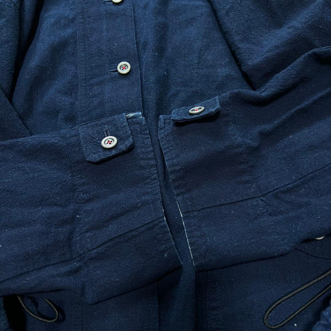 kasurira カスリラ 藍染め フード付き ジャケット ブルゾン ストライプ