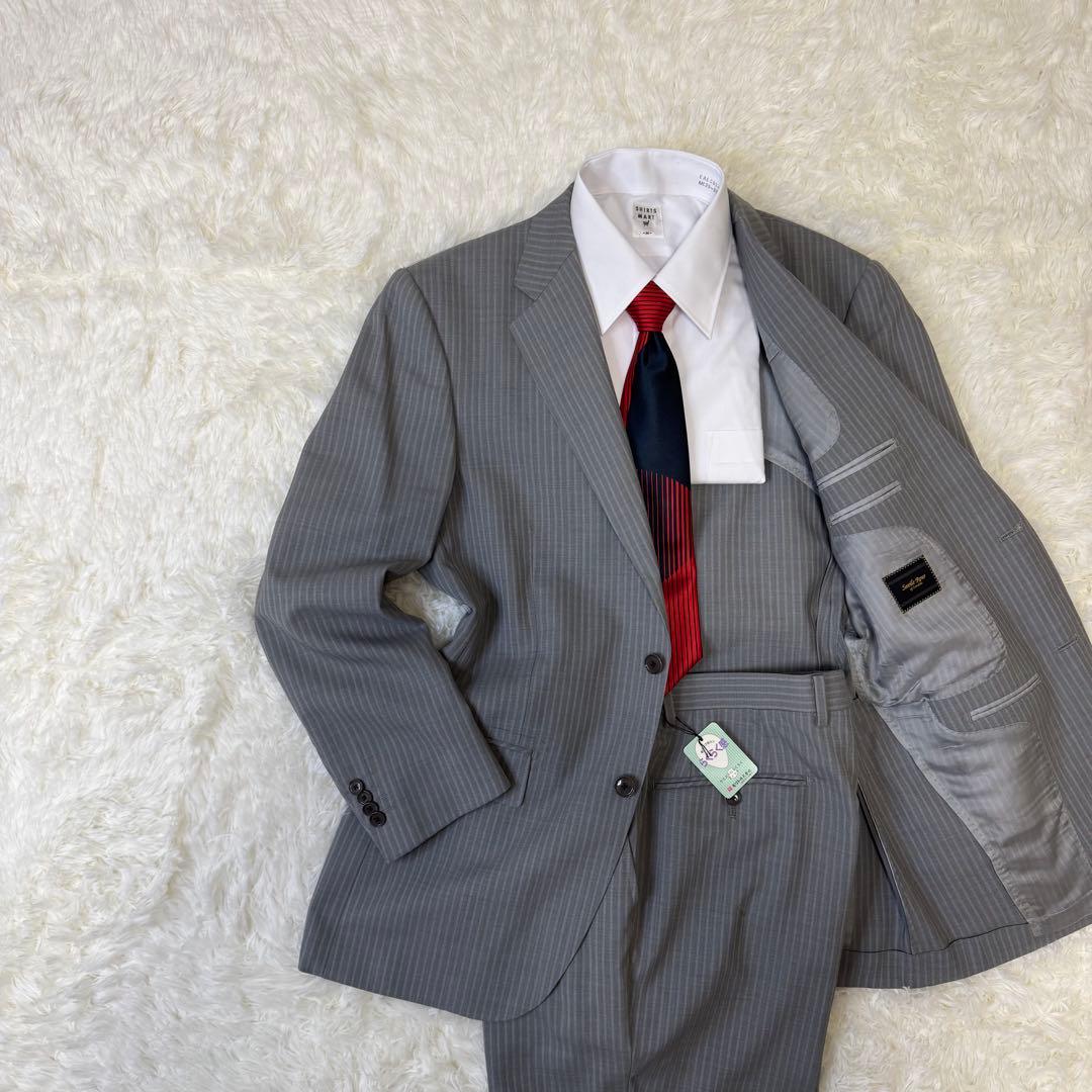 SAVILE ROW×DORMEUIL ストライプ スーツ M グレー