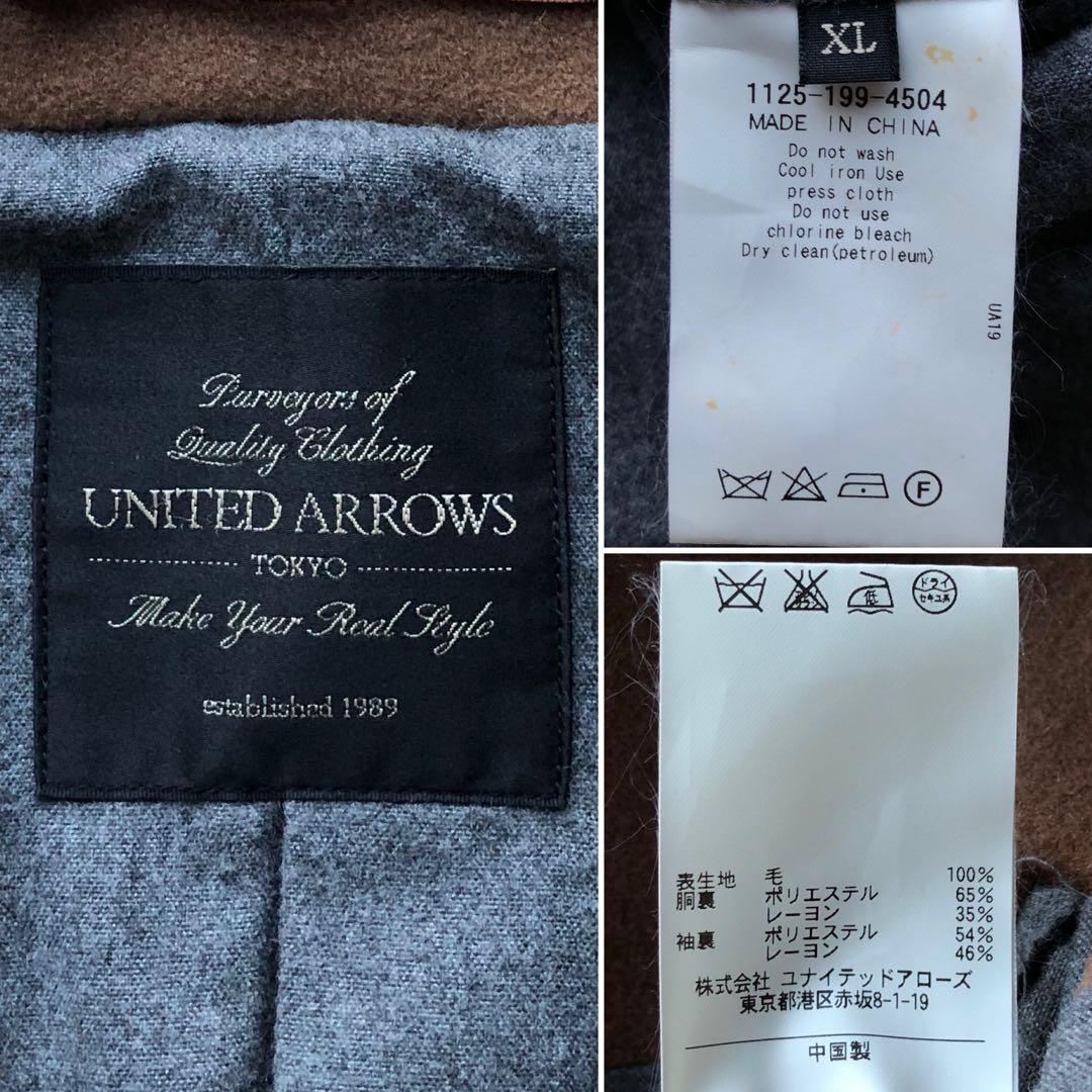 【高級ライン 超希少XL】ユナイテッドアローズ　メルトンウールコート　キャメル