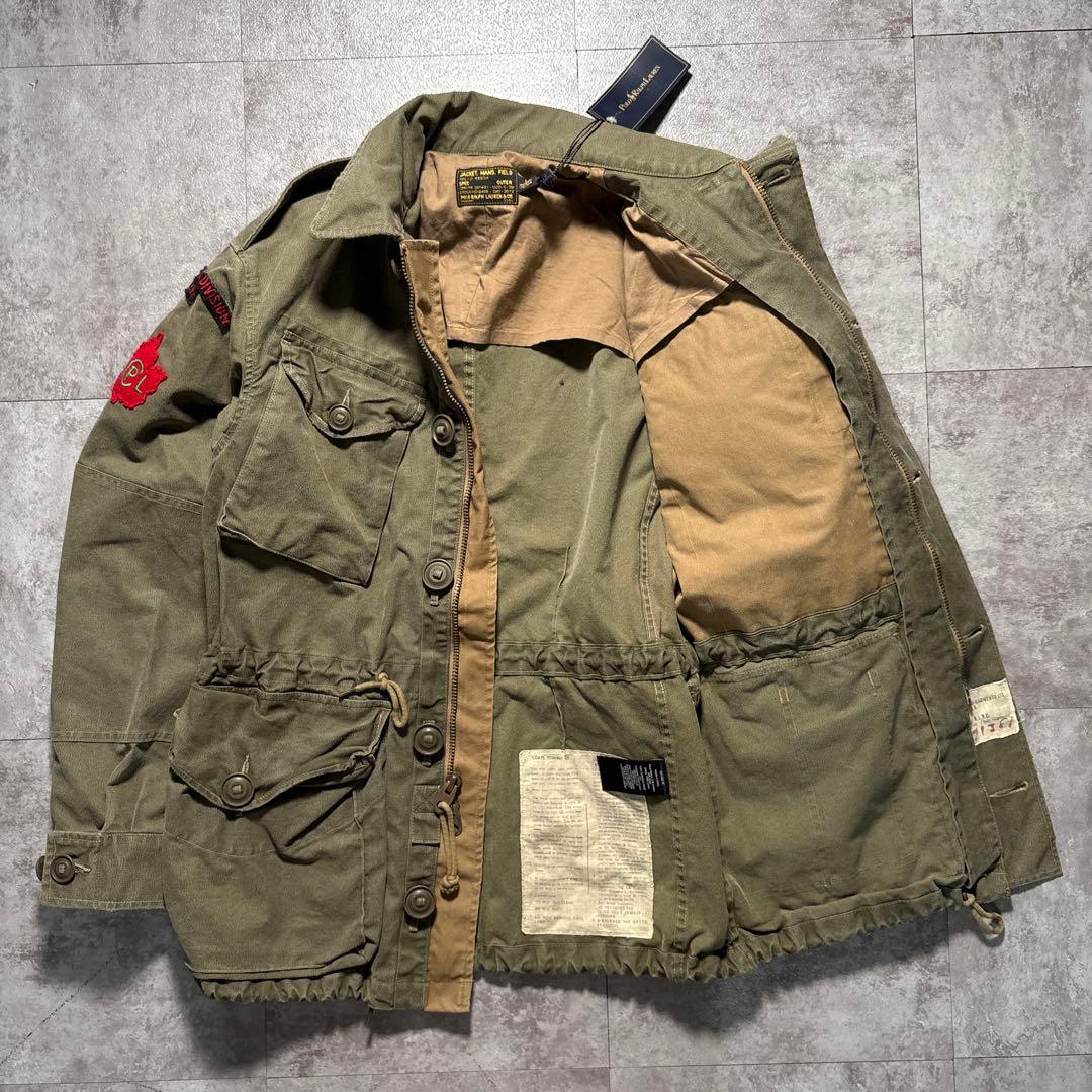 名作　ラルフローレン　コンバットジャケットミリタリー M65 ごま塩 ワッペン