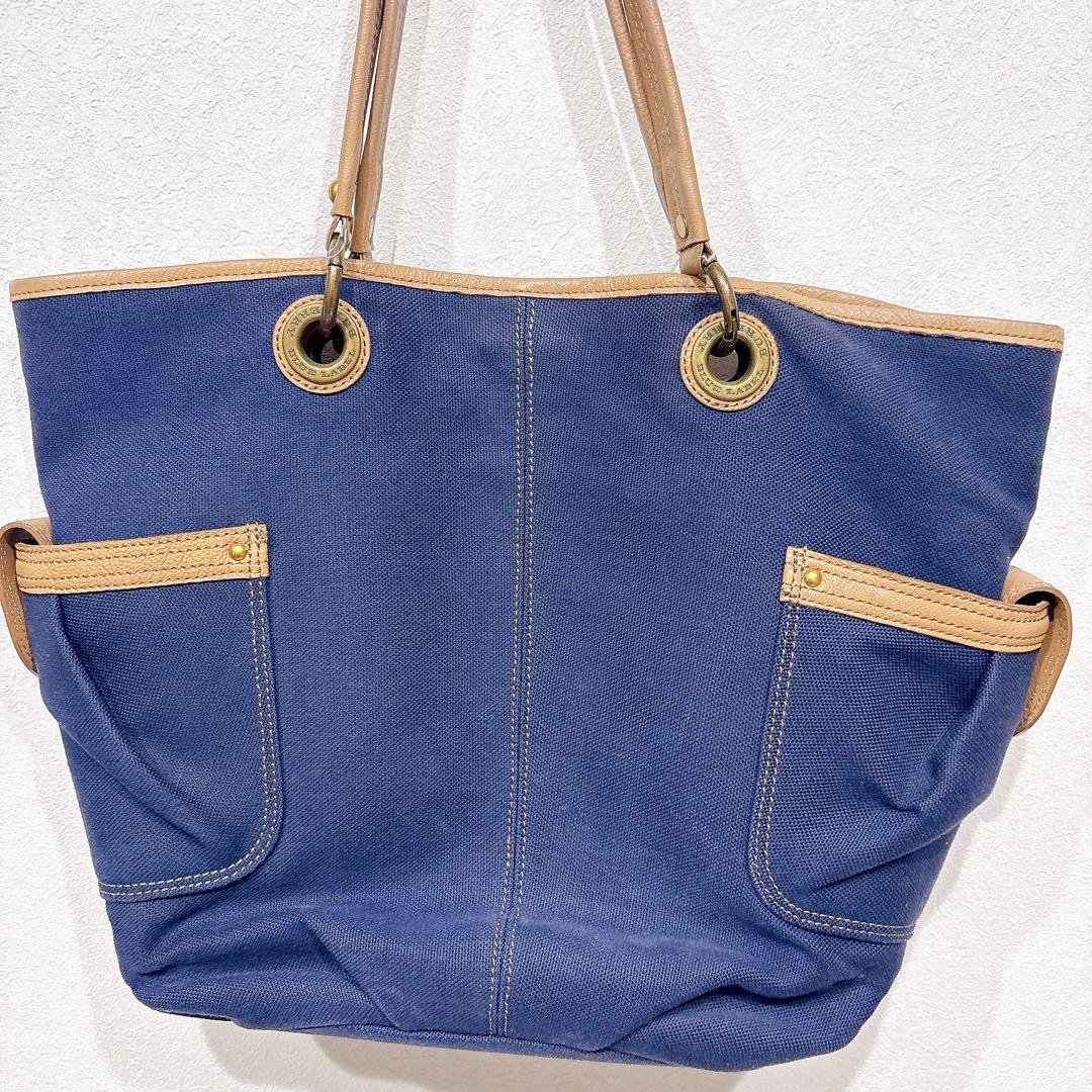 BURBERRY BLUE LABEL トートバッグ ネイビー キャンバス
