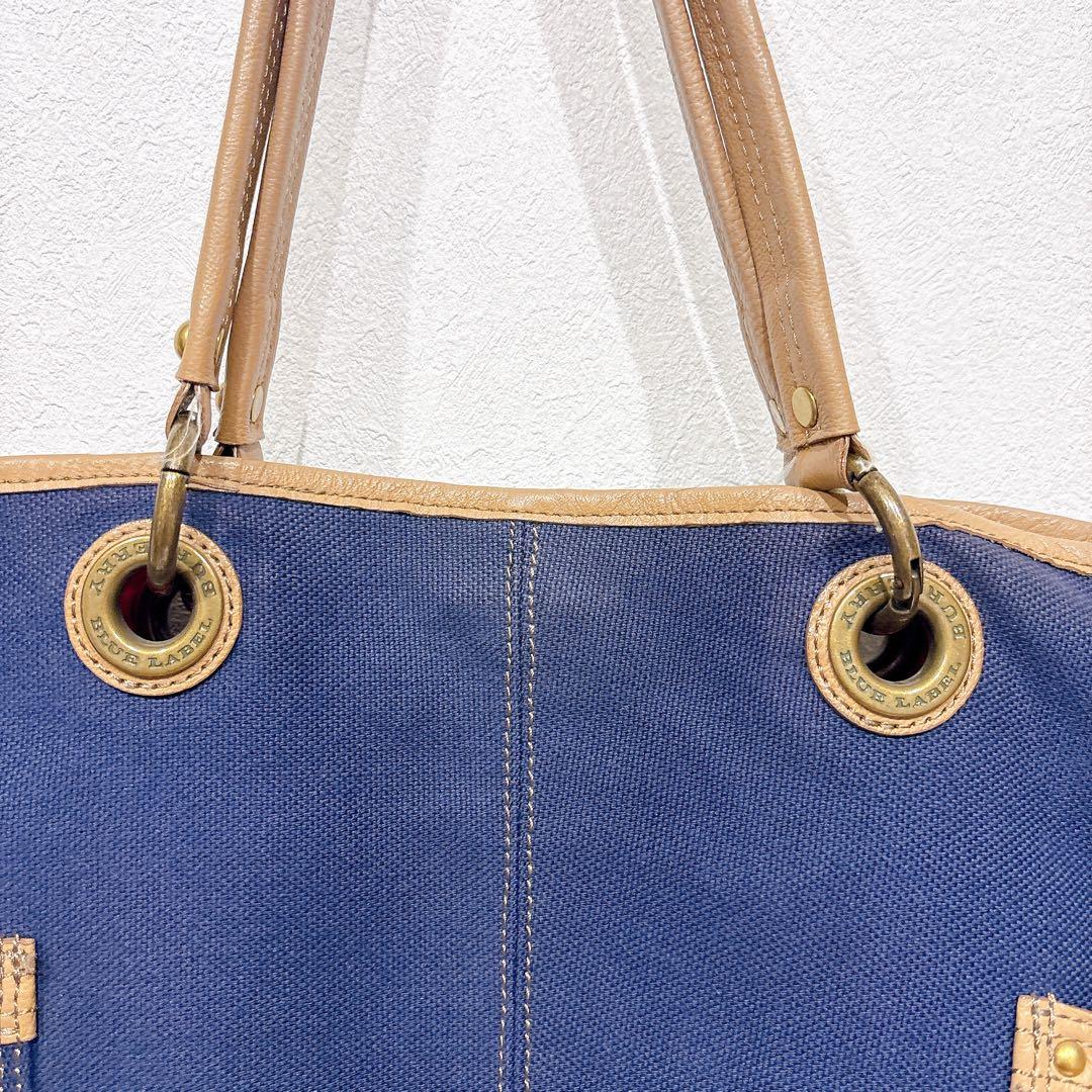 BURBERRY BLUE LABEL トートバッグ ネイビー キャンバス
