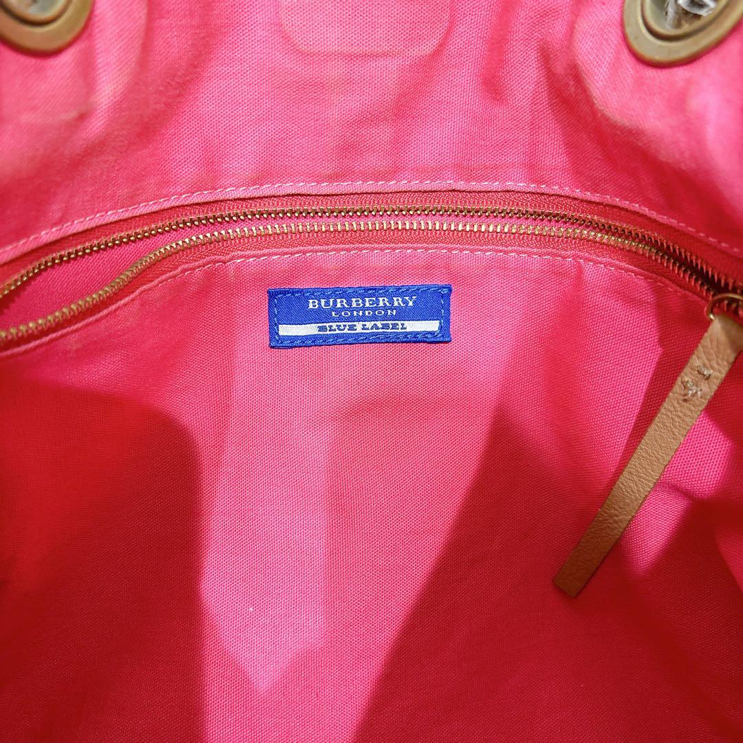 BURBERRY BLUE LABEL トートバッグ ネイビー キャンバス