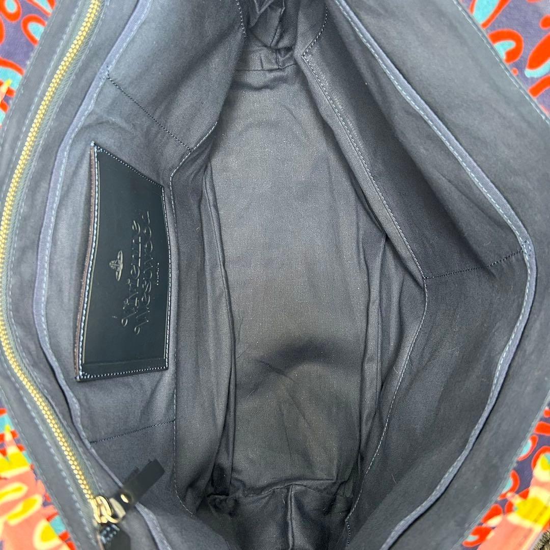 【未使用品級】ヴィヴィアンウエストウッド トートバッグ PVC オーブ 紺 総柄