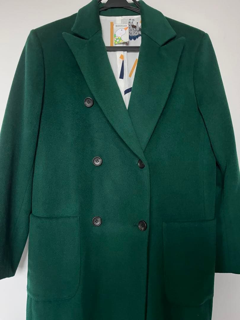 mannine マンナイン ウールコート　グリーン恐竜