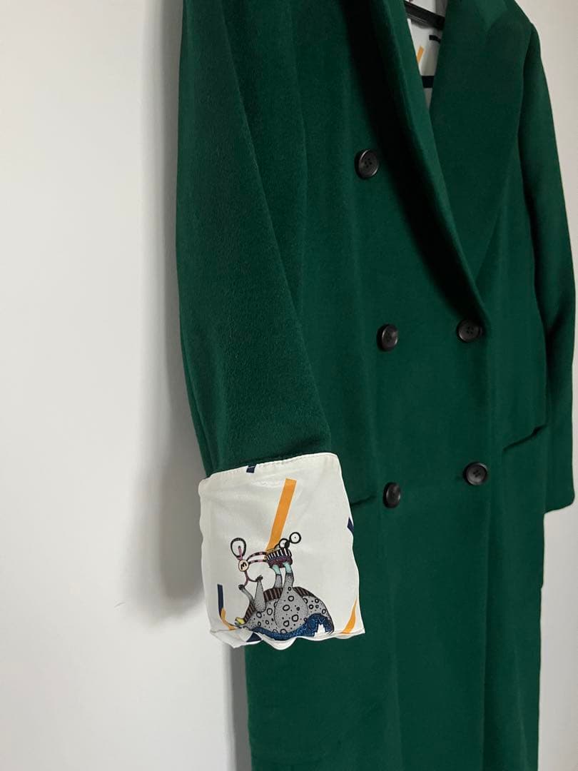 mannine マンナイン ウールコート　グリーン恐竜