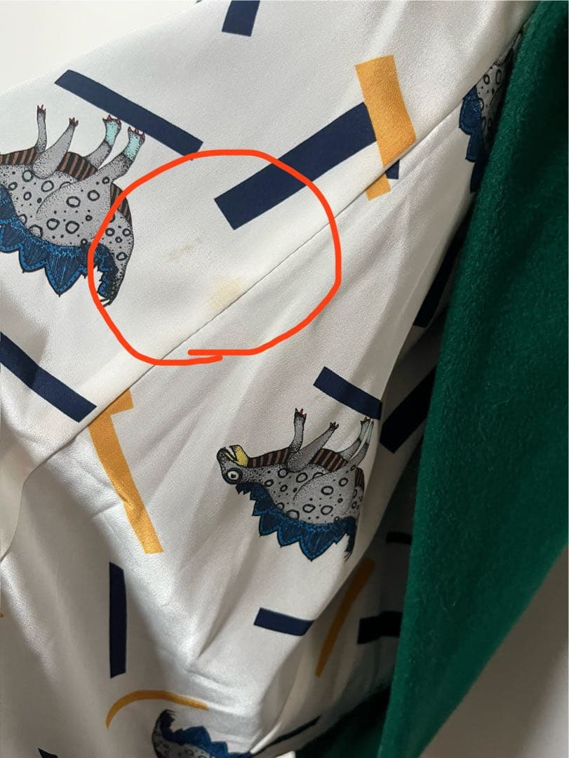 mannine マンナイン ウールコート　グリーン恐竜