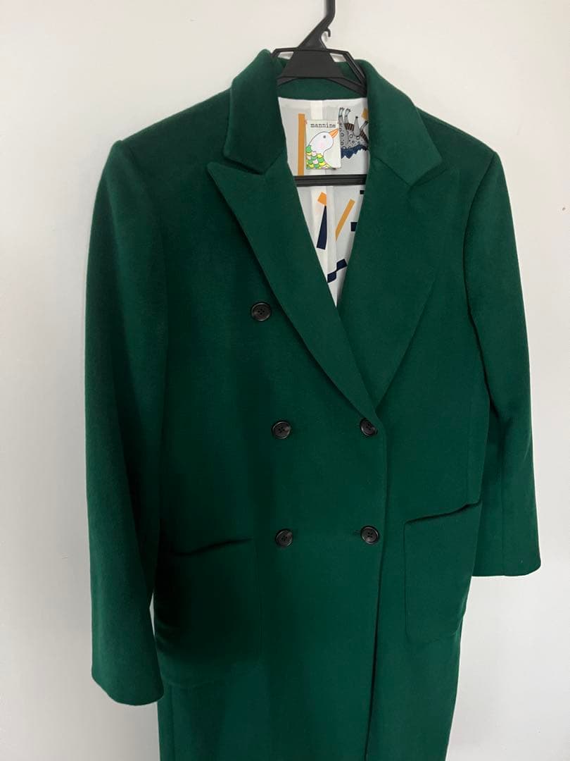 mannine マンナイン ウールコート　グリーン恐竜