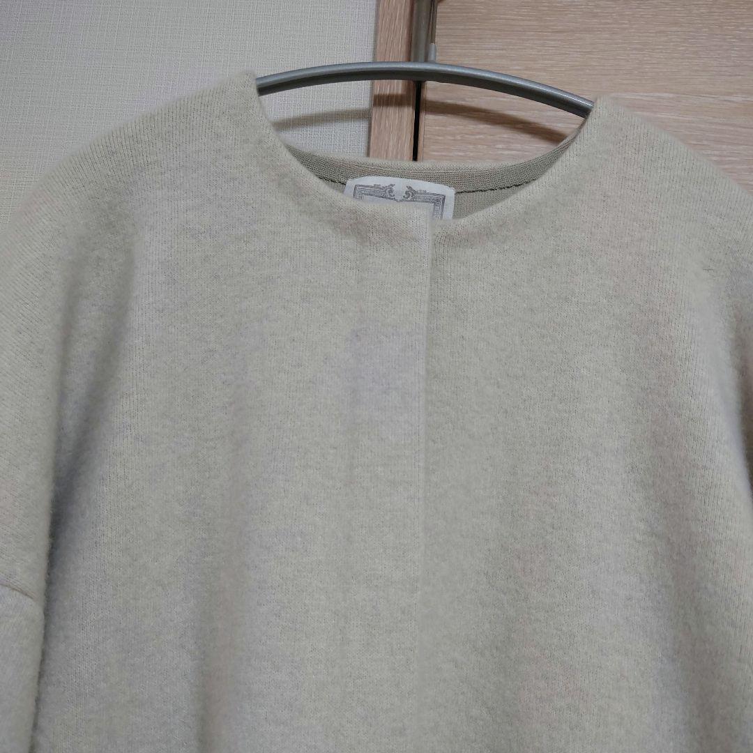 BEARDSLEY ビアズリー　洗えるニットコートアイボリー