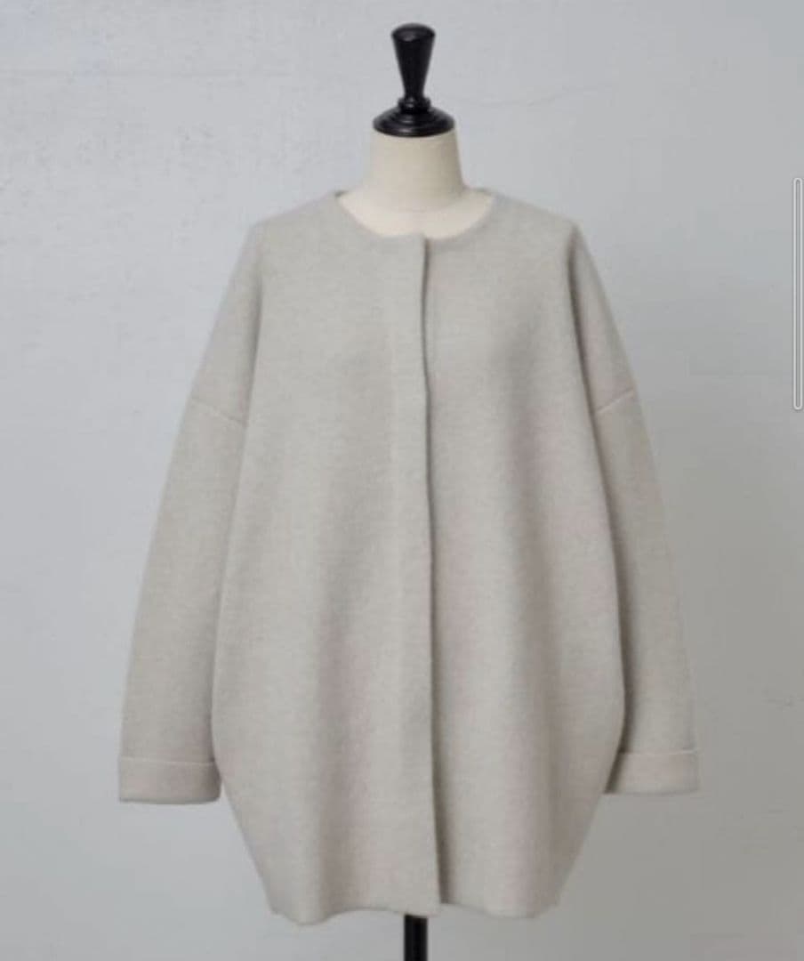 BEARDSLEY ビアズリー　洗えるニットコートアイボリー