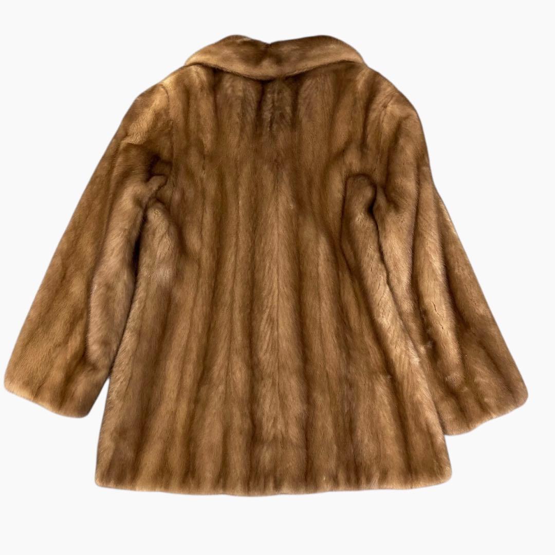 毛皮 ミンク ハーフコート ファー アウター ライトブラウン 9号