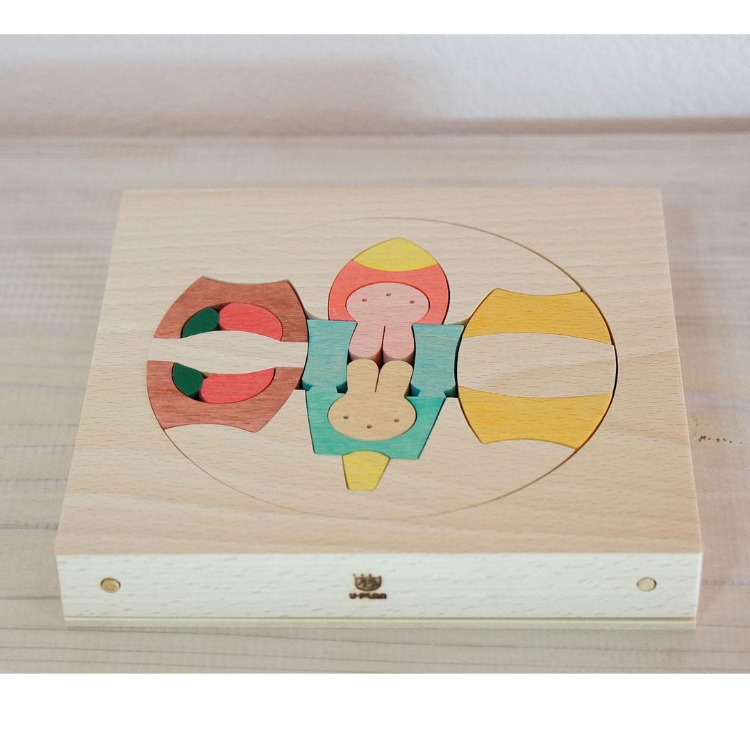 小黒三郎 組木の雛人形【新品·未使用】ウサギ円びな