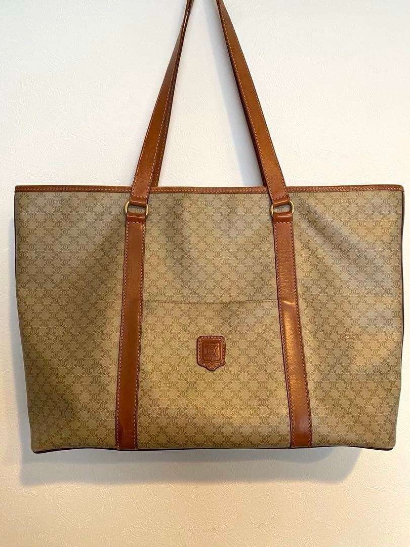celine セリーヌ トートバッグ マカダム柄 トリオンフ PVCレザー大容量