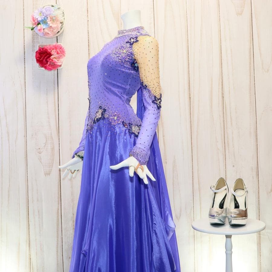 ひ*り様 き*ち様 凛舞クリスアン 社交ダンス衣装 Lサイズ 高級競技ドレス 発