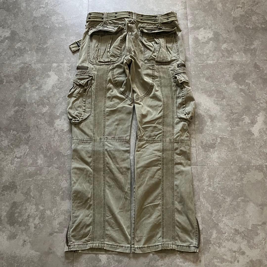 avirex hem zip flared cargo pantsベルト付Y2K