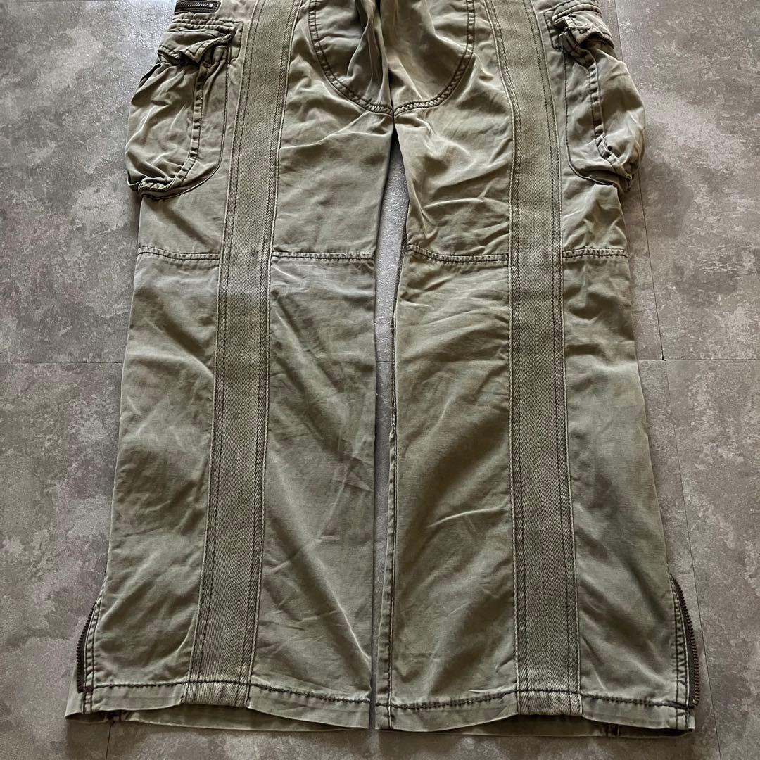 avirex hem zip flared cargo pantsベルト付Y2K