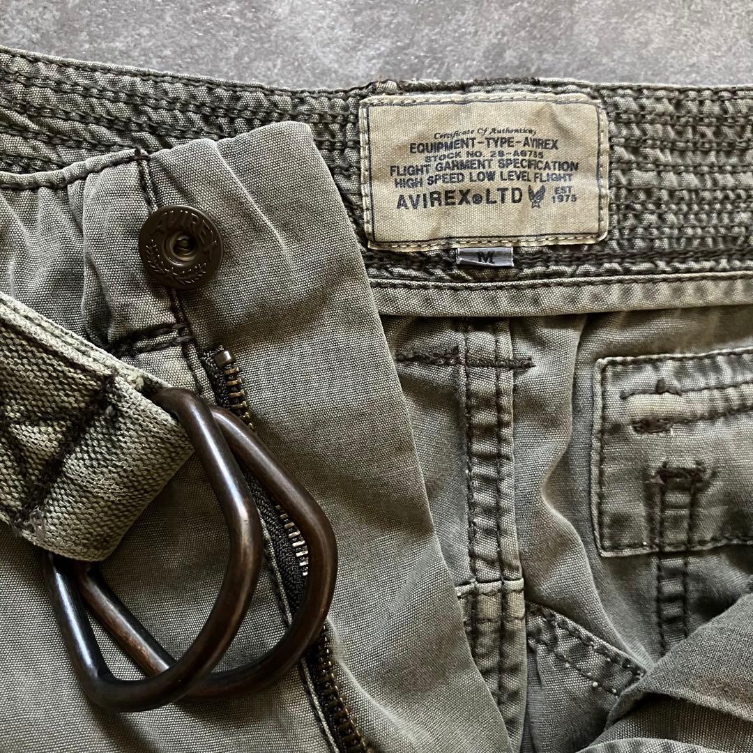 avirex hem zip flared cargo pantsベルト付Y2K