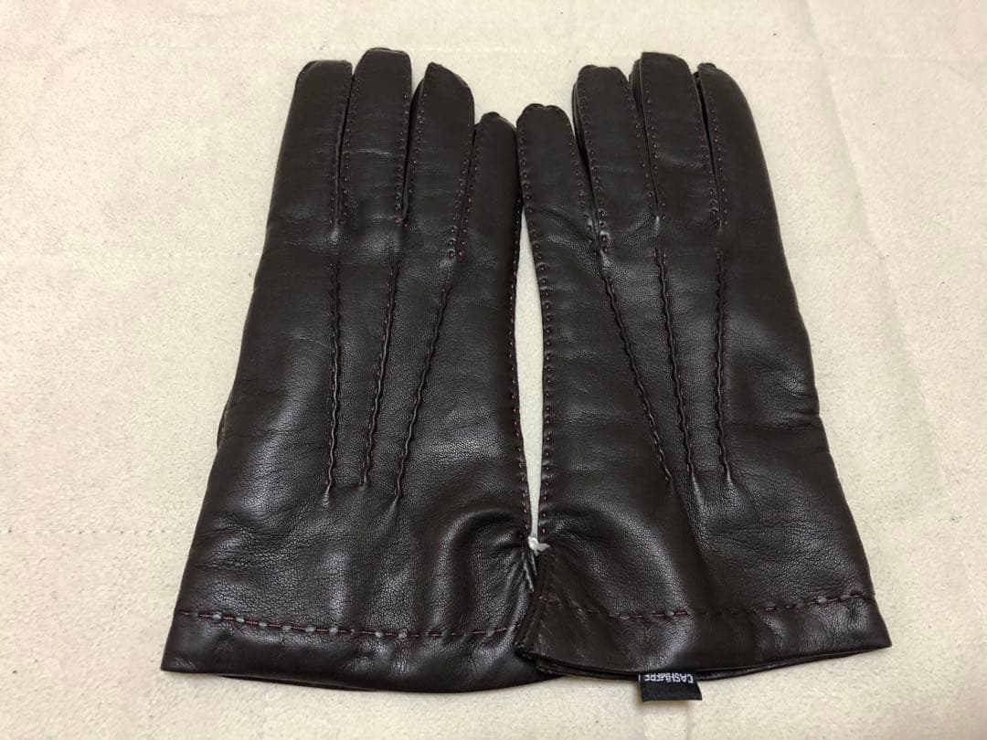 448新品GNERREグネーレ羊革レザーステッチ入り手袋イタリア製