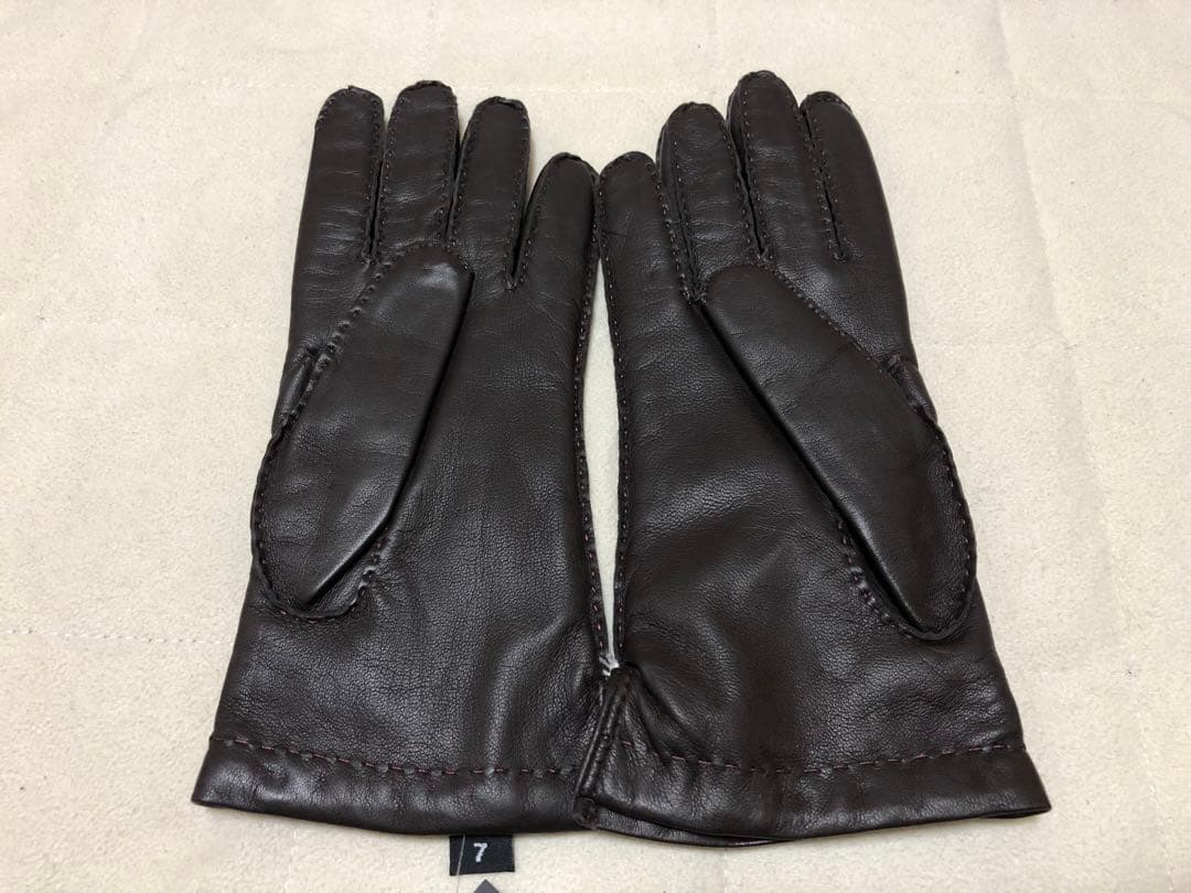 448新品GNERREグネーレ羊革レザーステッチ入り手袋イタリア製